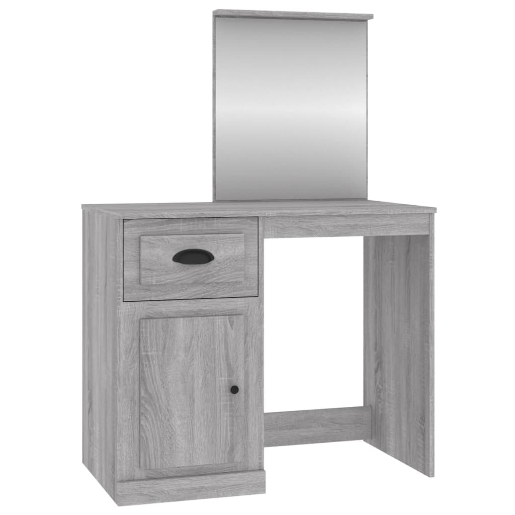 Modern Wooden Dressing Table Makeup Vanity Desk Table With Drawer Cupboard Mirror