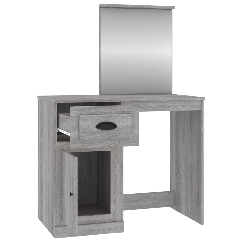Modern Wooden Dressing Table Makeup Vanity Desk Table With Drawer Cupboard Mirror