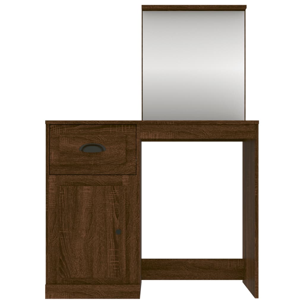 Modern Wooden Dressing Table Makeup Vanity Desk Table With Drawer Cupboard Mirror