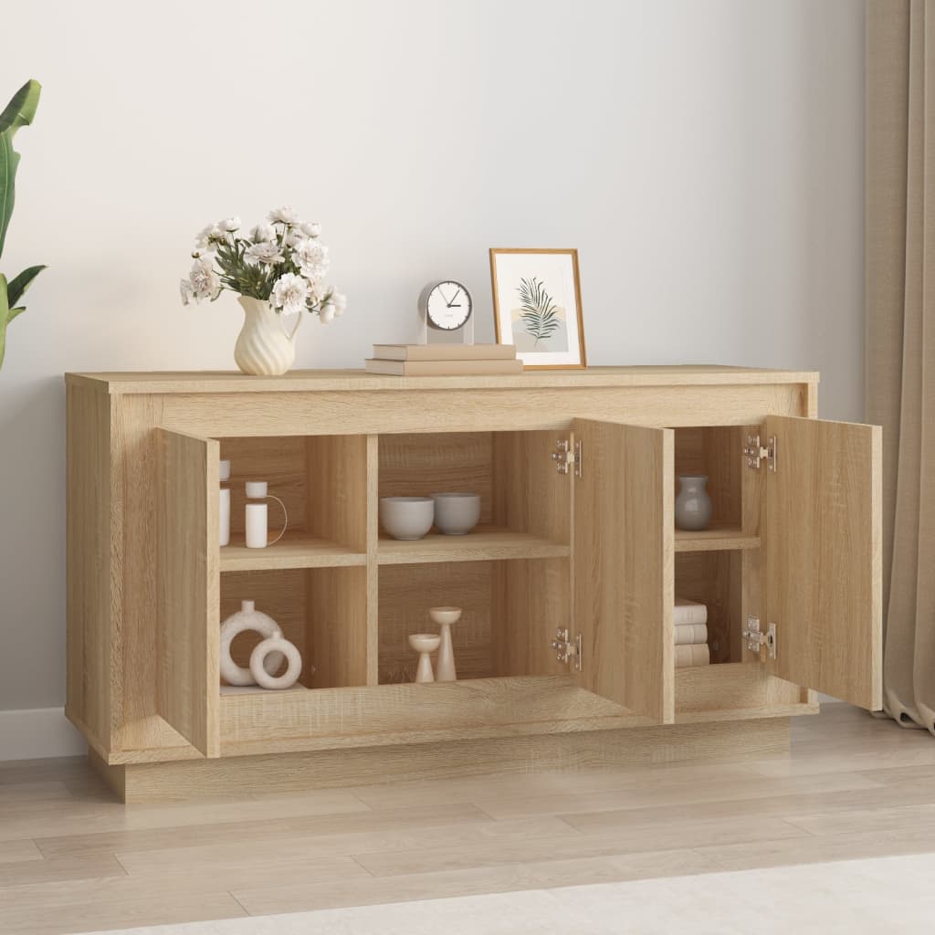 Modern Wooden 3 Door Home Sideboard Storage Cabinet Wood Dining Room Unit