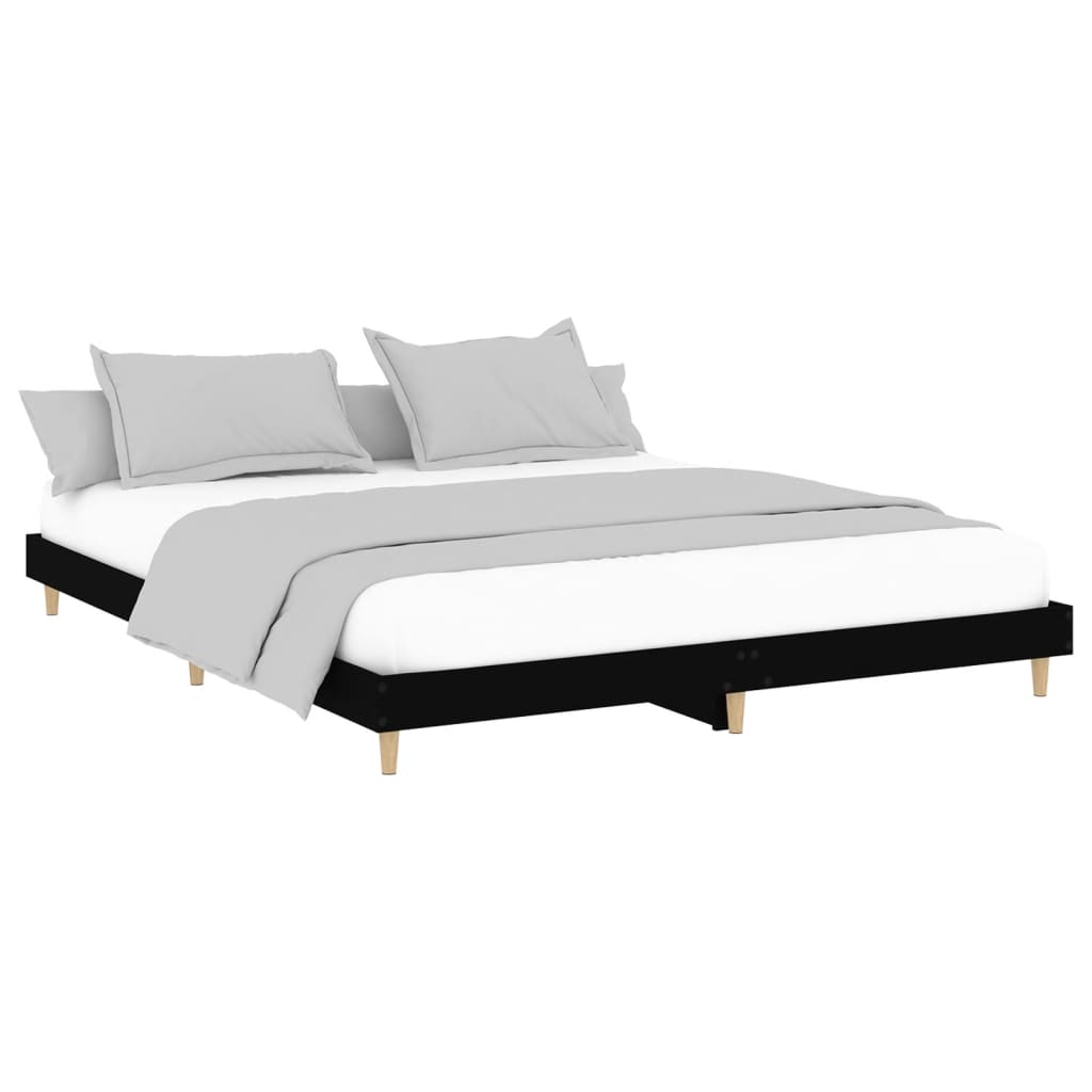 Bed Frame without Mattress Black 180x200 cm Super King Engineered Wood
