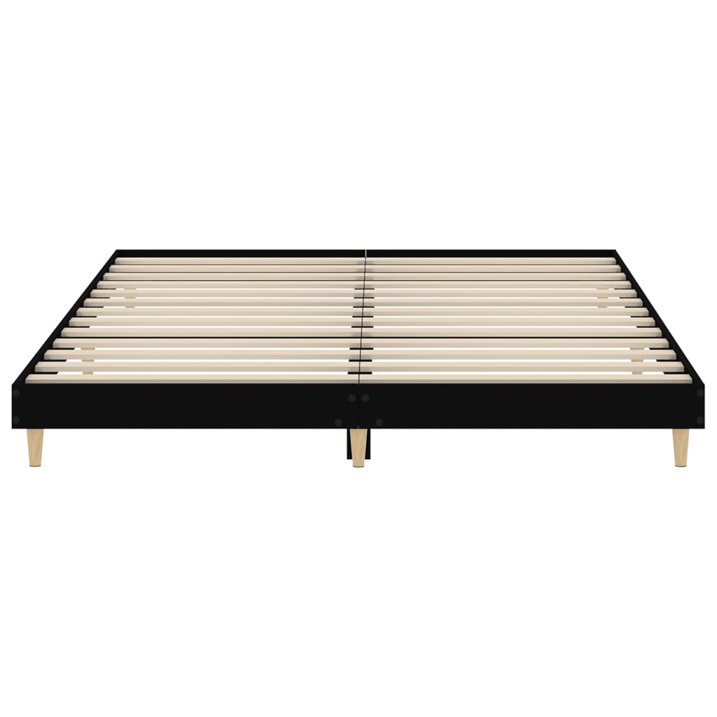 Bed Frame without Mattress Black 150x200 cm King Size Engineered Wood