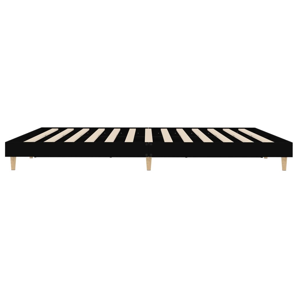 Bed Frame without Mattress Black 150x200 cm King Size Engineered Wood