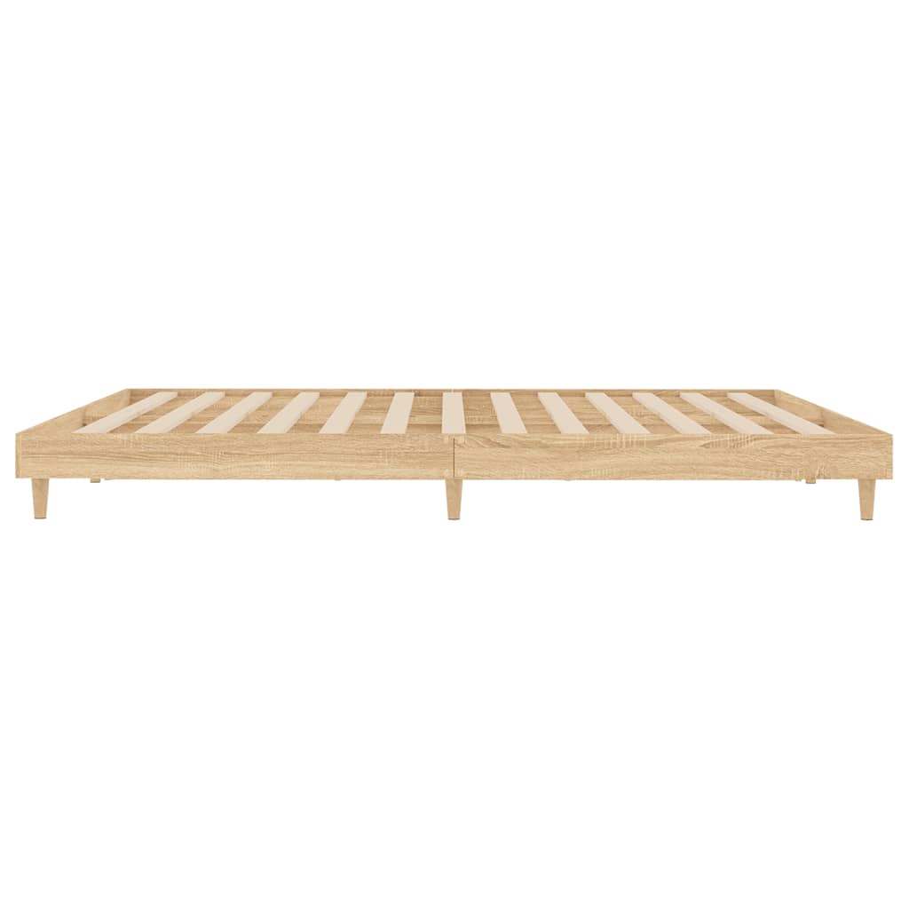 Bed Frame without Mattress Sonoma Oak 140x200 cm Engineered Wood