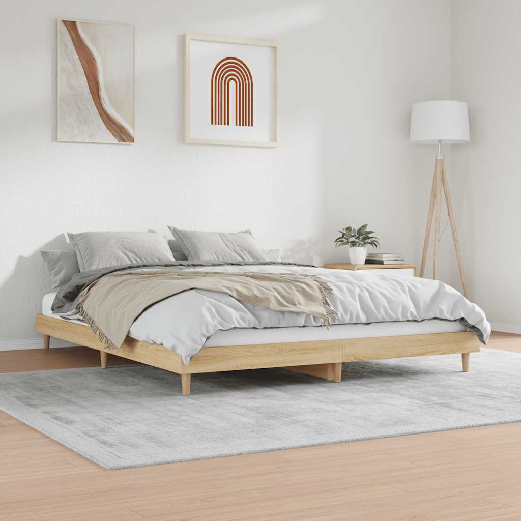 Bed Frame without Mattress Sonoma Oak 120x200 cm Engineered Wood