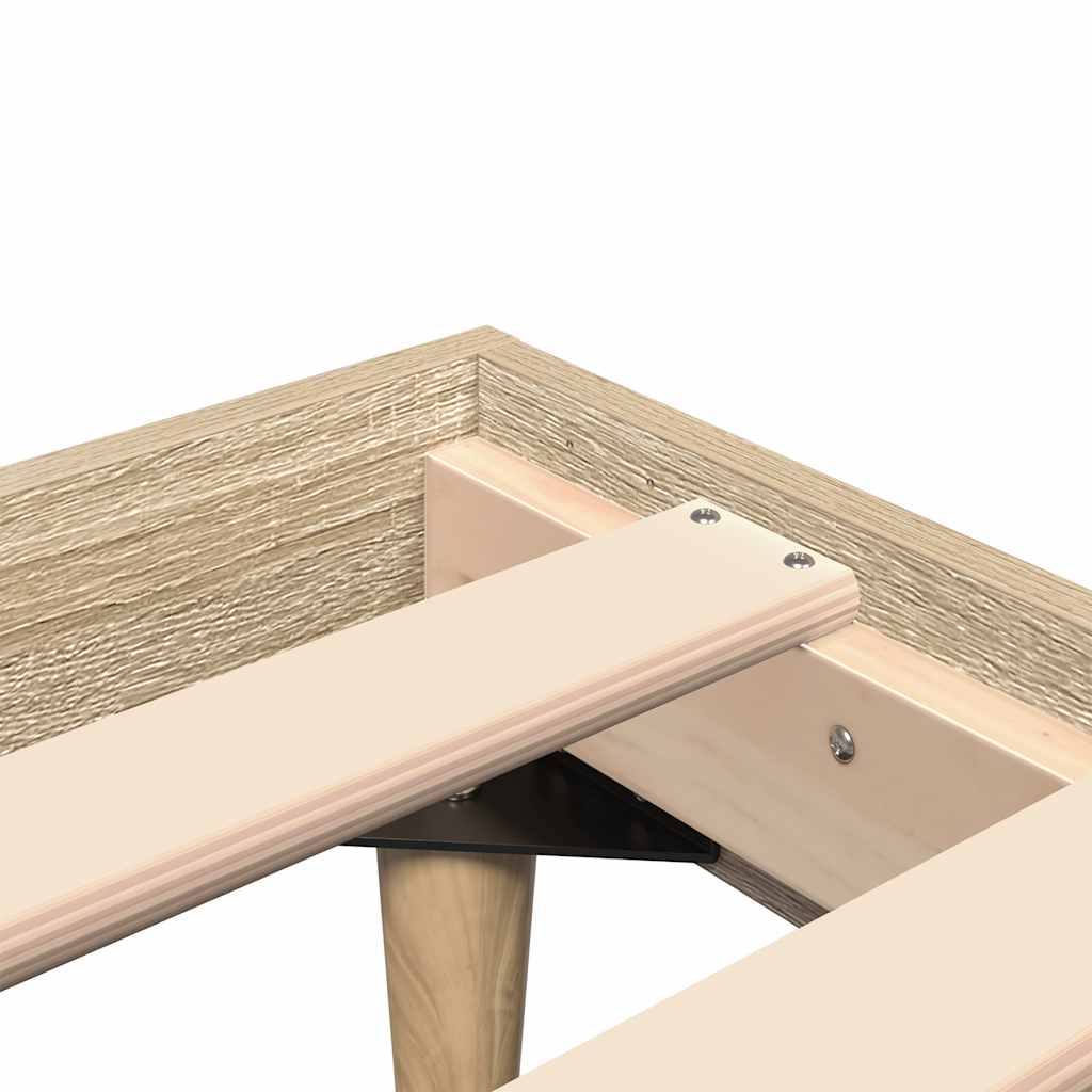 Bed Frame without Mattress Sonoma Oak 135x190 cm Double Engineered Wood