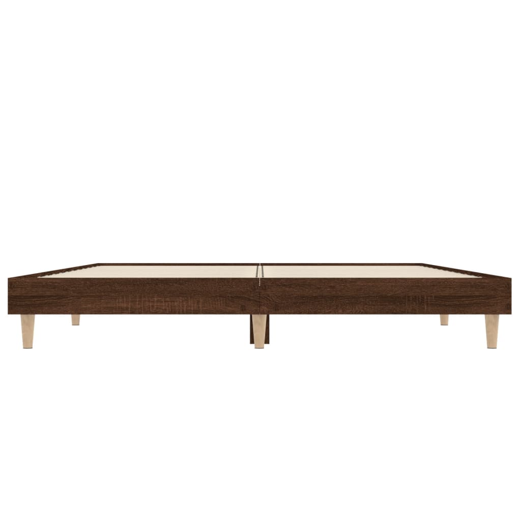 Bed Frame without Mattress Brown Oak 120x190 cm Small Double Engineered Wood
