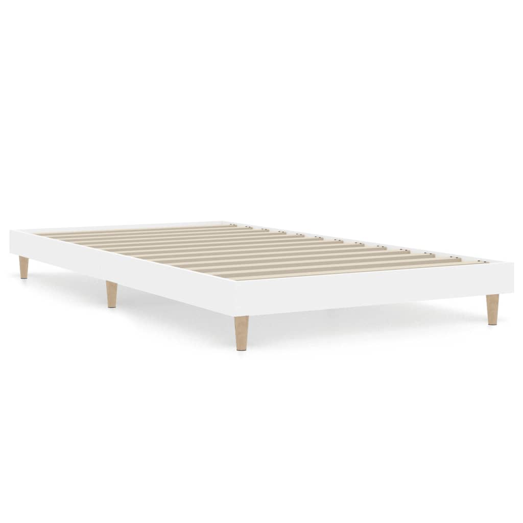 Bed Frame without Mattress White 90x190 cm Single Engineered Wood