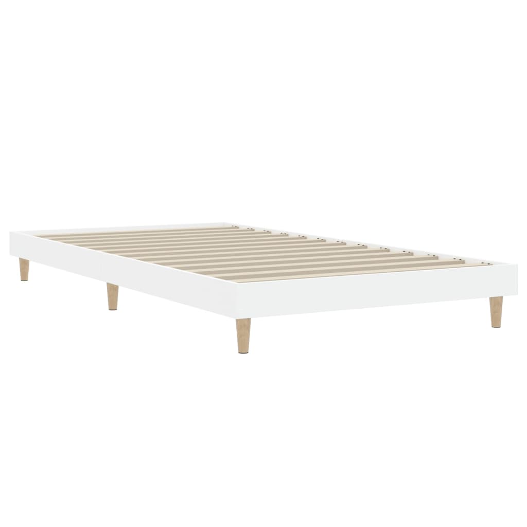 Bed Frame without Mattress White 90x190 cm Single Engineered Wood