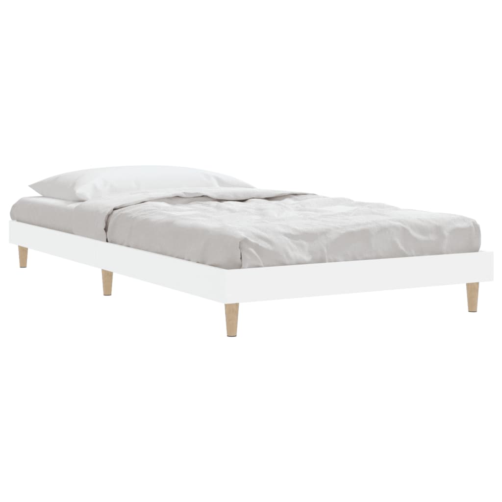 Bed Frame without Mattress White 90x190 cm Single Engineered Wood