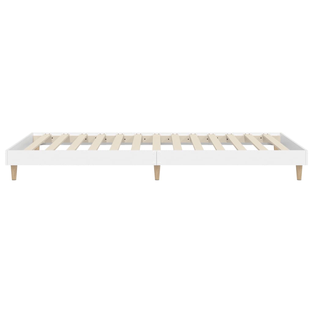 Bed Frame without Mattress White 90x190 cm Single Engineered Wood