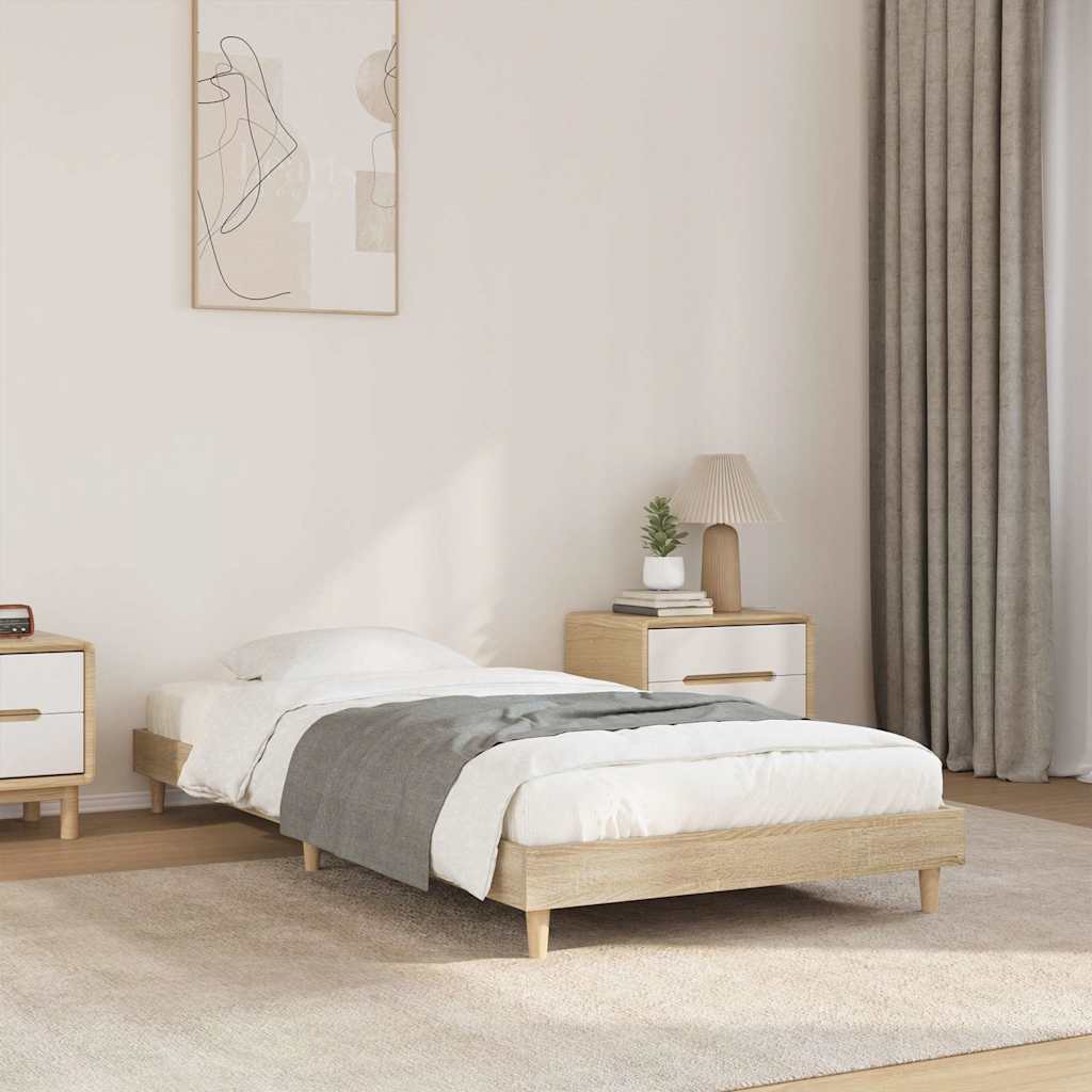 Bed Frame without Mattress Sonoma Oak 90x190 cm Single Engineered Wood