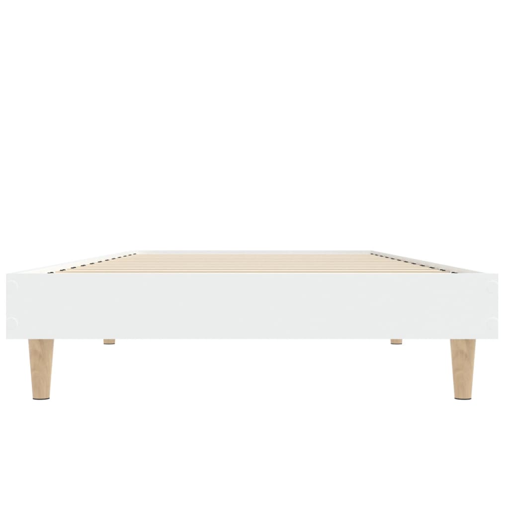 Bed Frame without Mattress White 75x190 cm Small Single Engineered Wood