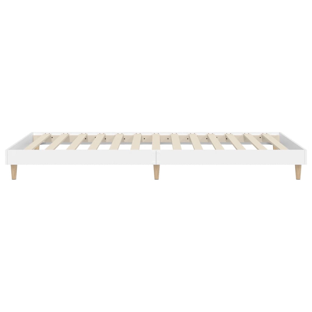 Bed Frame without Mattress White 75x190 cm Small Single Engineered Wood