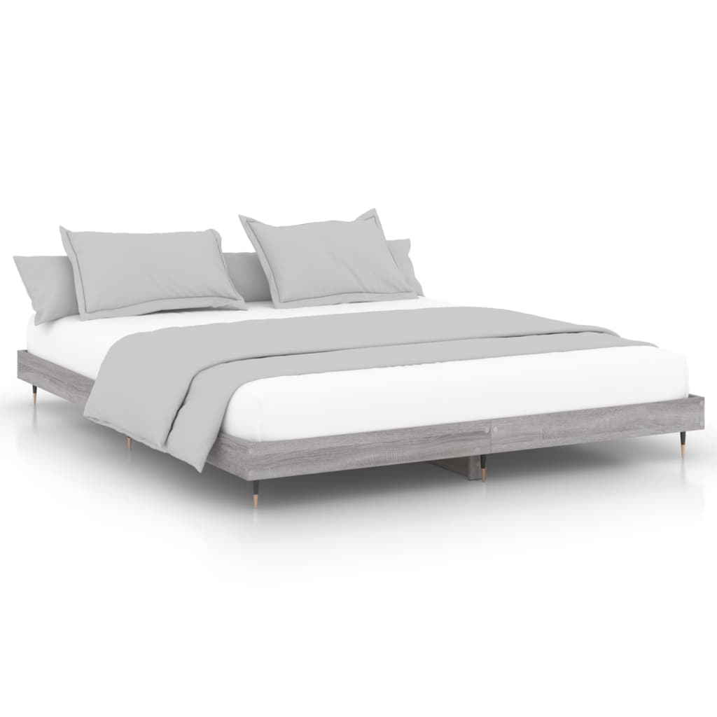 Bed Frame without Mattress Grey Sonoma 200x200 cm Engineered Wood