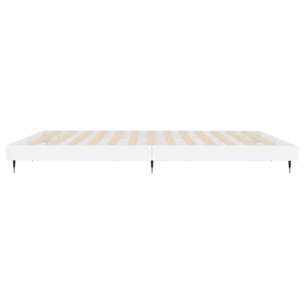 Bed Frame without Mattress High Gloss White 160x200 cm