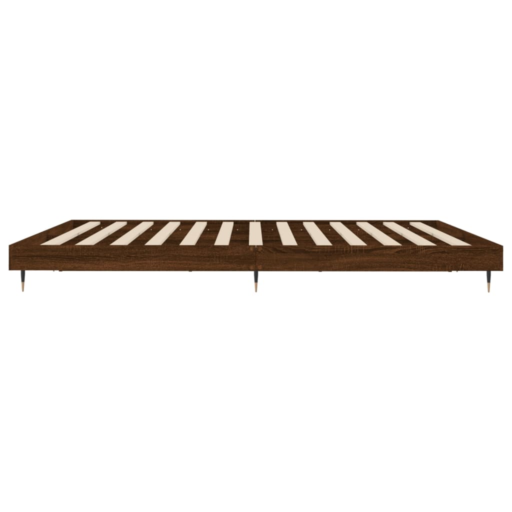 Bed Frame without Mattress Brown Oak 120x200 cm Engineered Wood