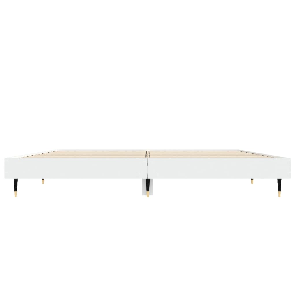 Bed Frame without Mattress White 135x190 cm Double Engineered Wood