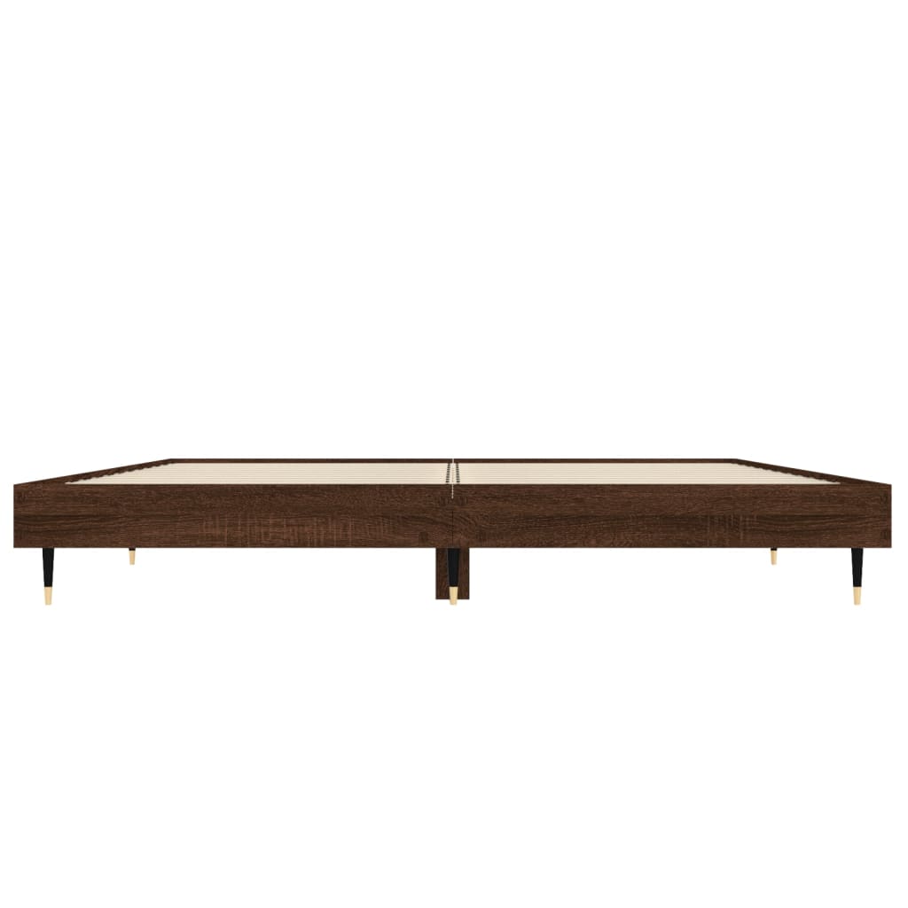 Bed Frame without Mattress Brown Oak 120x190 cm Small Double Engineered Wood