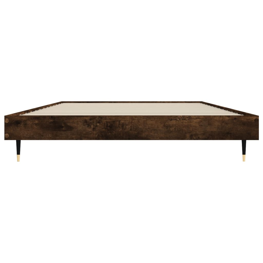 Bed Frame without Mattress Smoked Oak 90x190 cm Single Engineered Wood