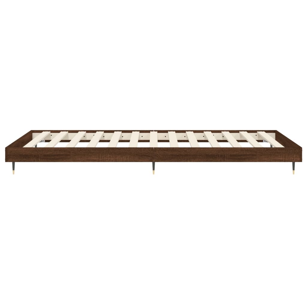 Bed Frame without Mattress Brown Oak 90x190 cm Single Engineered Wood