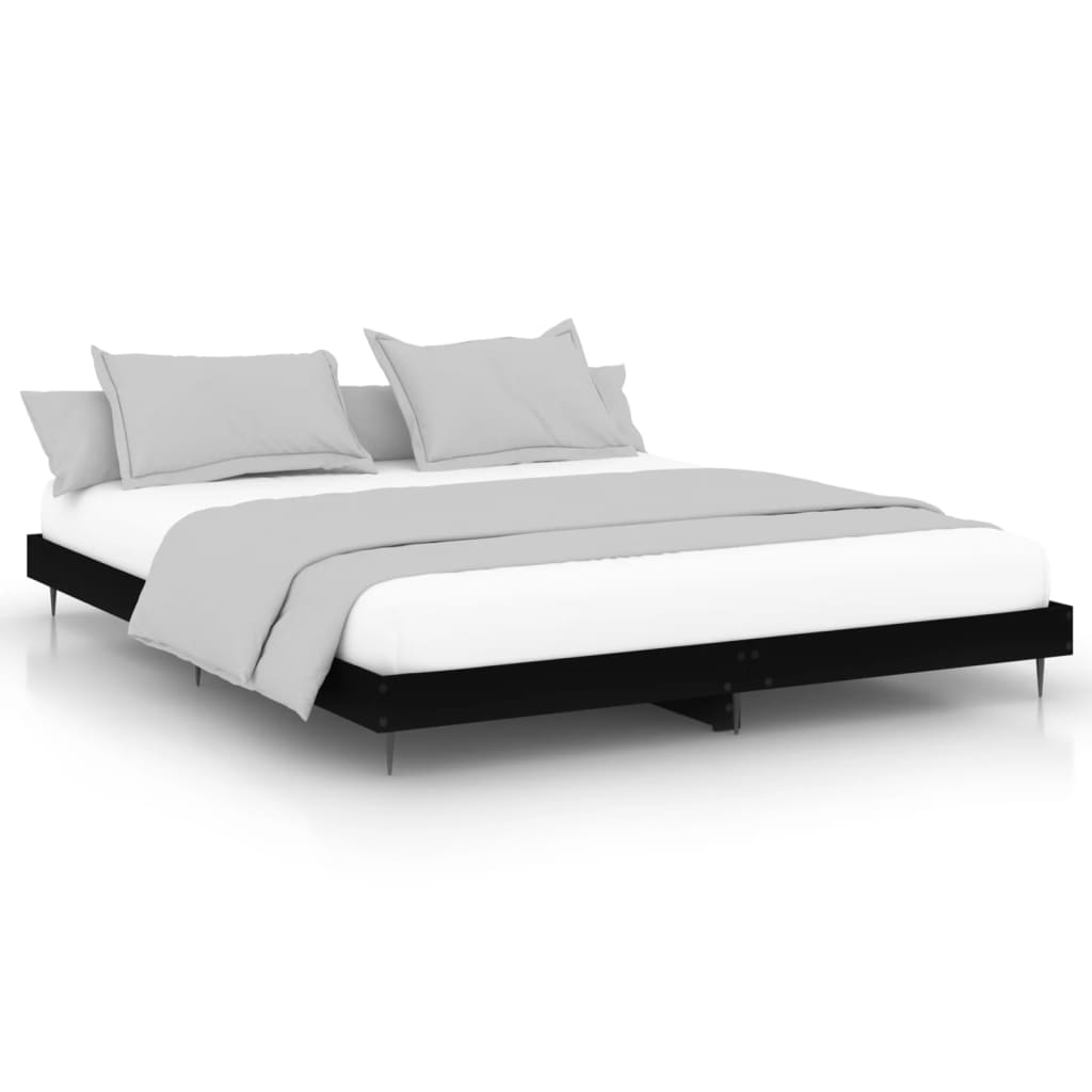 Bed Frame without Mattress Black 180x200 cm Super King Engineered Wood