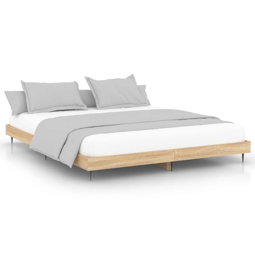 Bed Frame without Mattress Sonoma Oak 180x200 cm Super King Engineered Wood