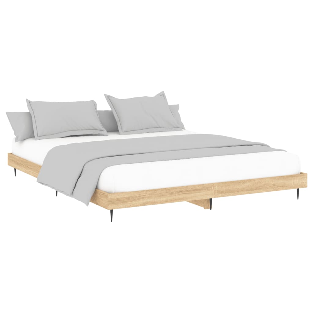 Bed Frame without Mattress Sonoma Oak 180x200 cm Super King Engineered Wood