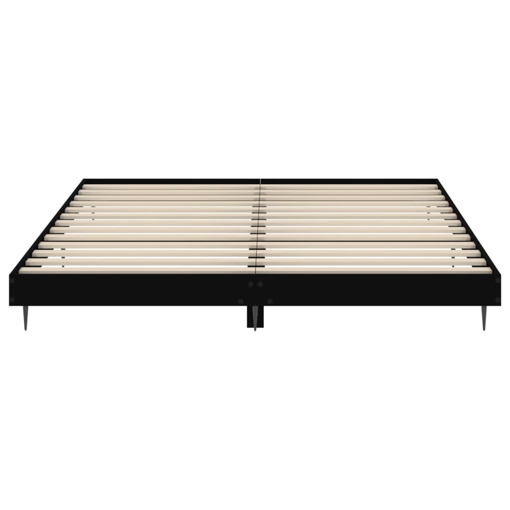 Bed Frame without Mattress Black 150x200 cm King Size Engineered Wood