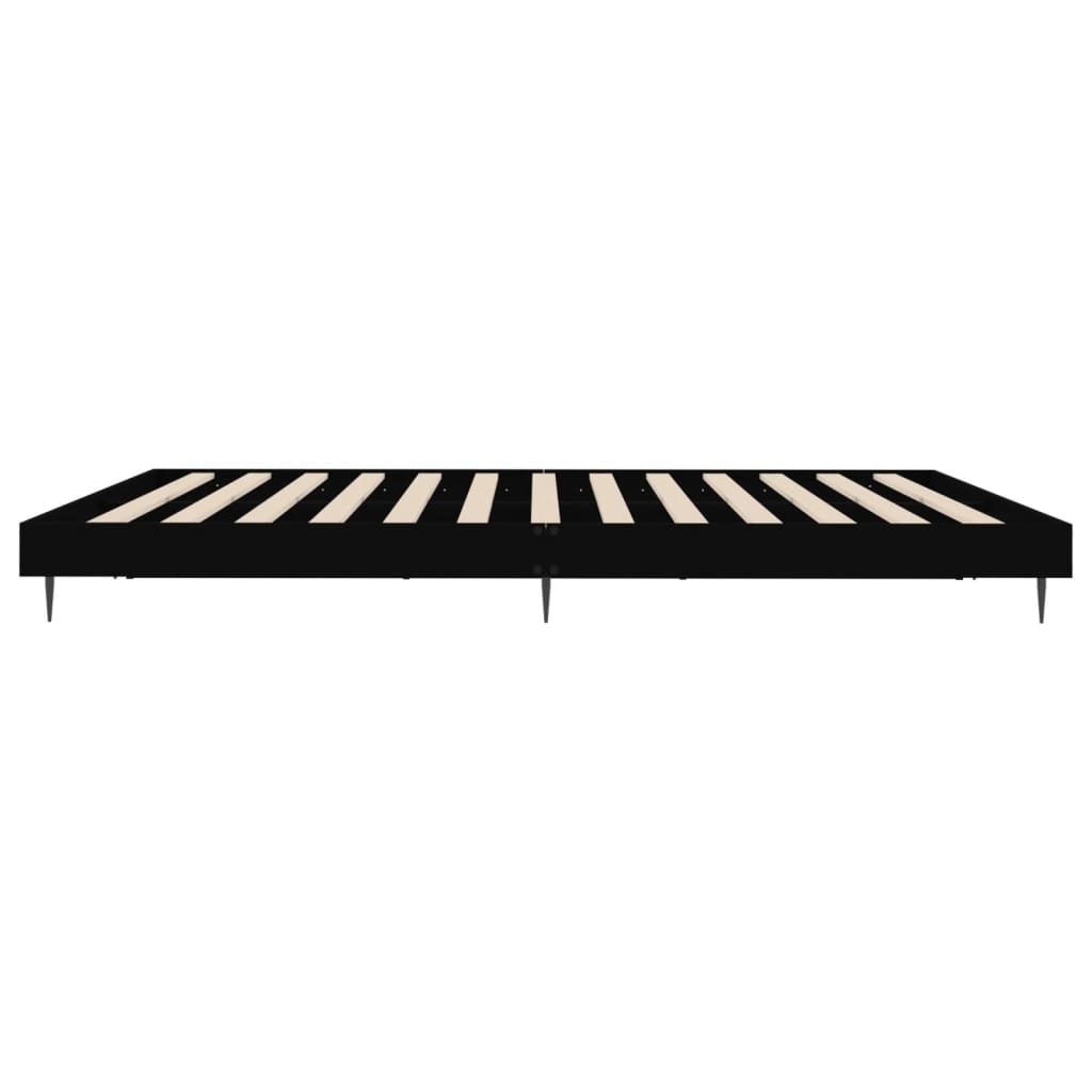 Bed Frame without Mattress Black 150x200 cm King Size Engineered Wood