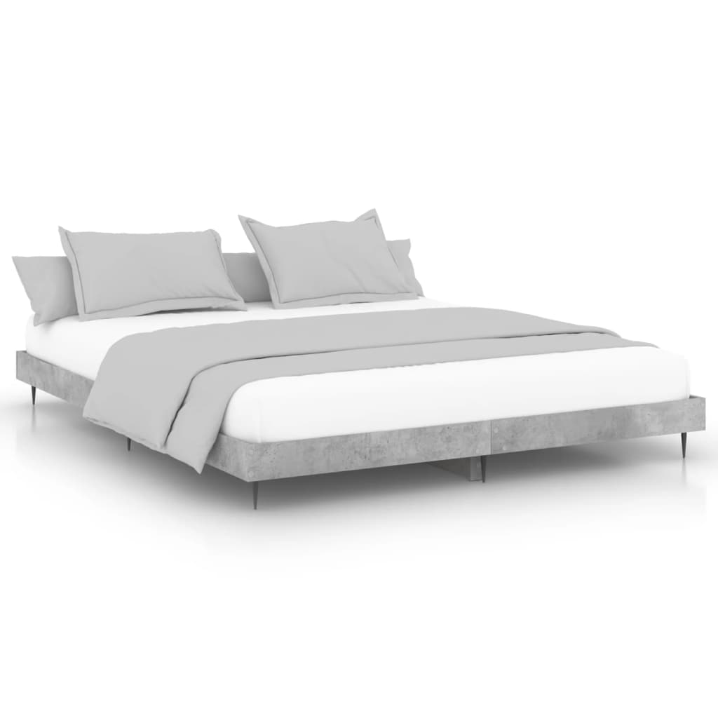 Bed Frame without Mattress Concrete Grey 140x200 cm