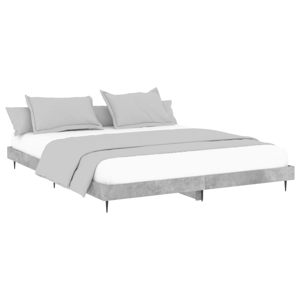 Bed Frame without Mattress Concrete Grey 140x200 cm