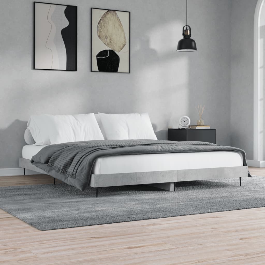 Bed Frame without Mattress Concrete Grey 140x200 cm