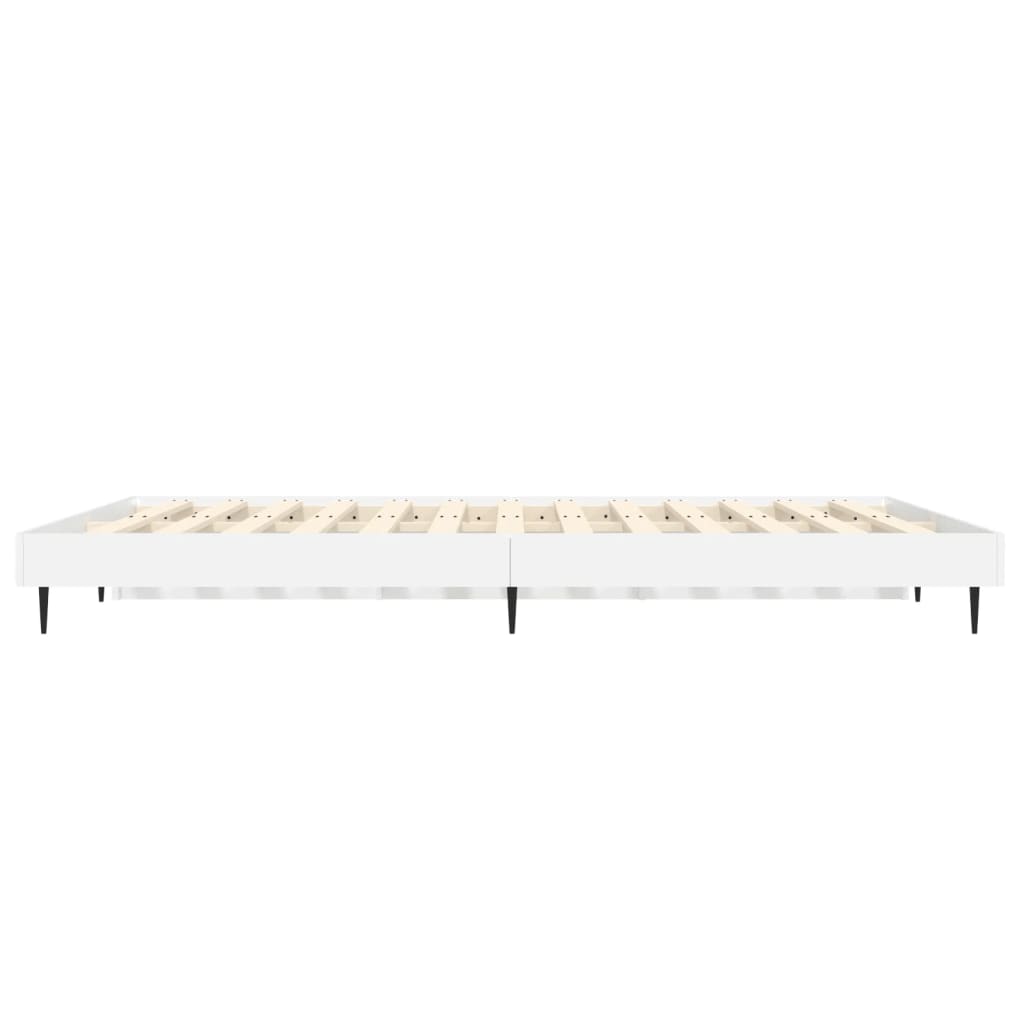 Bed Frame without Mattress White 135x190 cm Double Engineered Wood