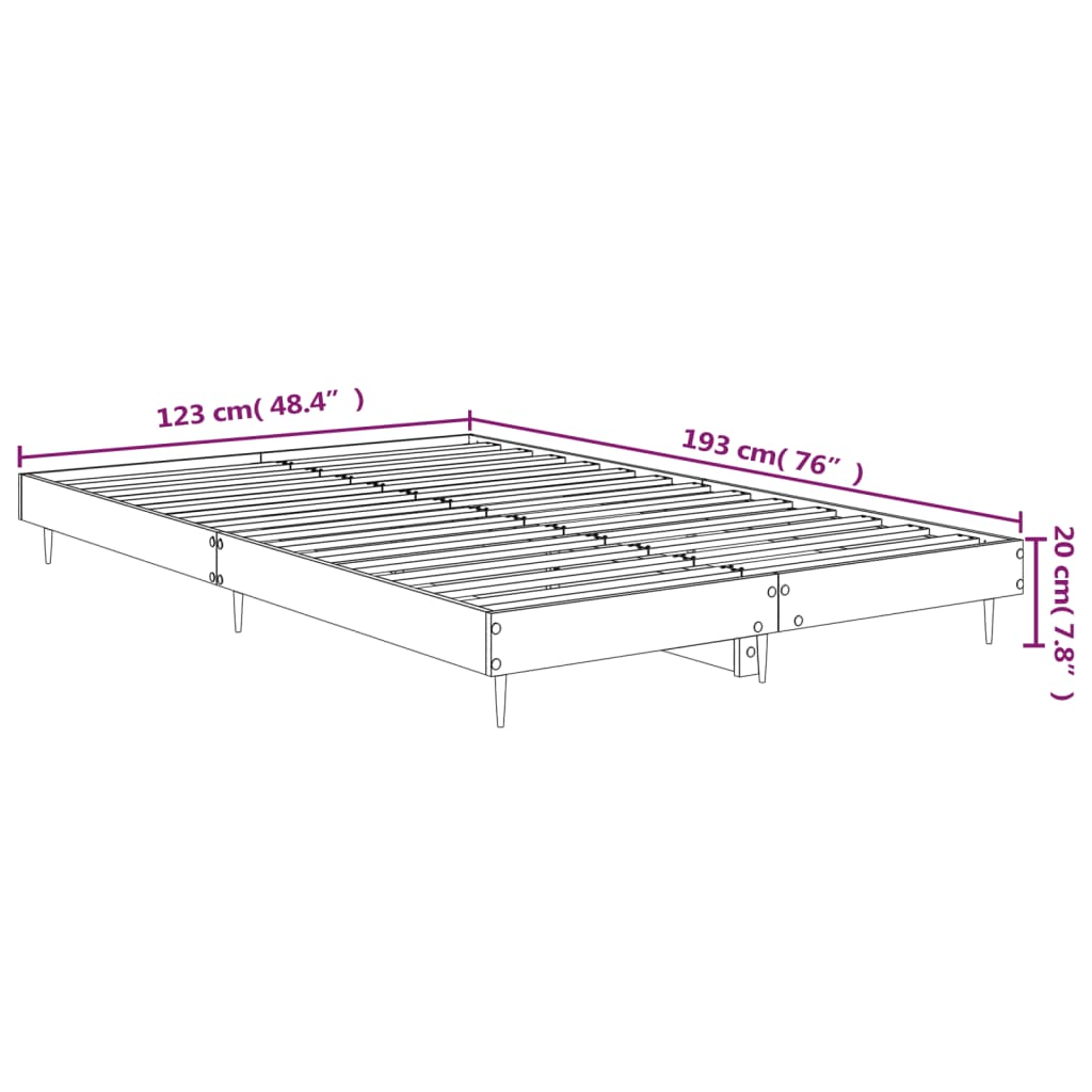 Bed Frame without Mattress Sonoma Oak 120x190 cm Small Double Engineered Wood