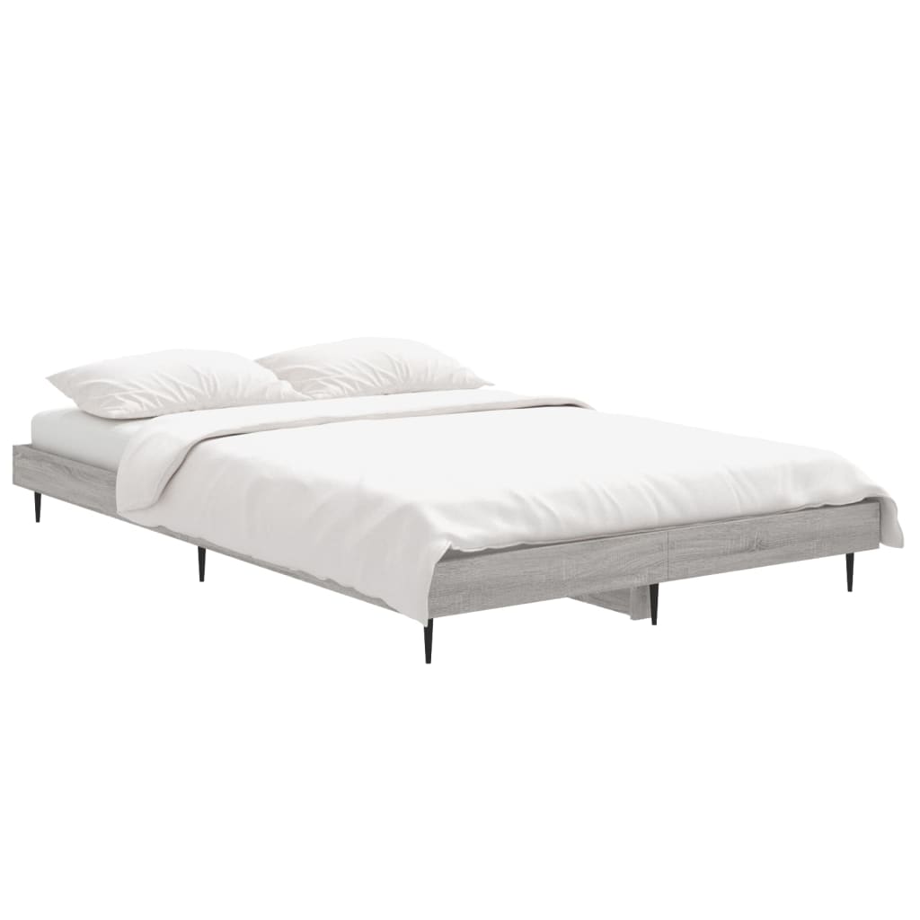 Bed Frame without Mattress Grey Sonoma 120x190 cm Small Double Engineered Wood