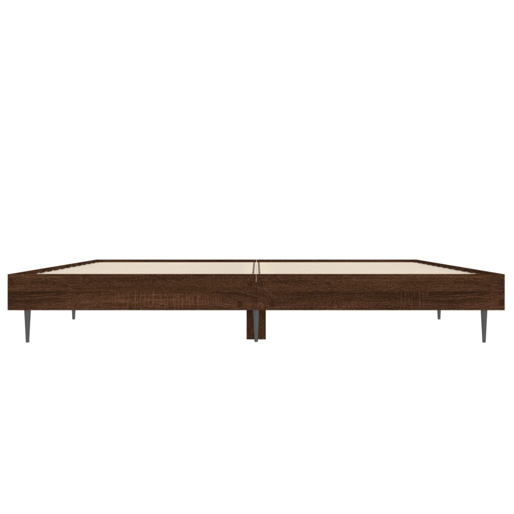 Bed Frame without Mattress Brown Oak 120x190 cm Small Double Engineered Wood