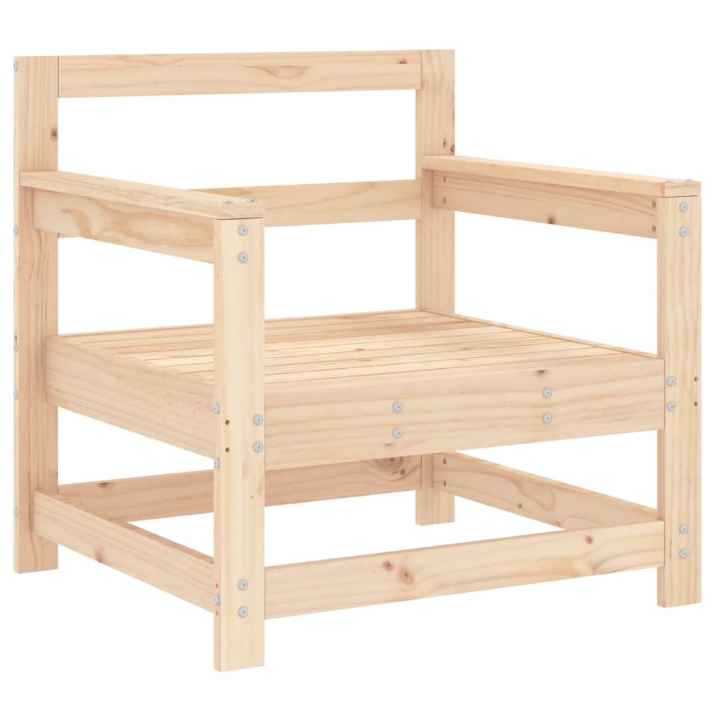 Outdoor Patio Wooden 2pcs Garden Chairs Set With Cushions Pine Wood Frame Seats