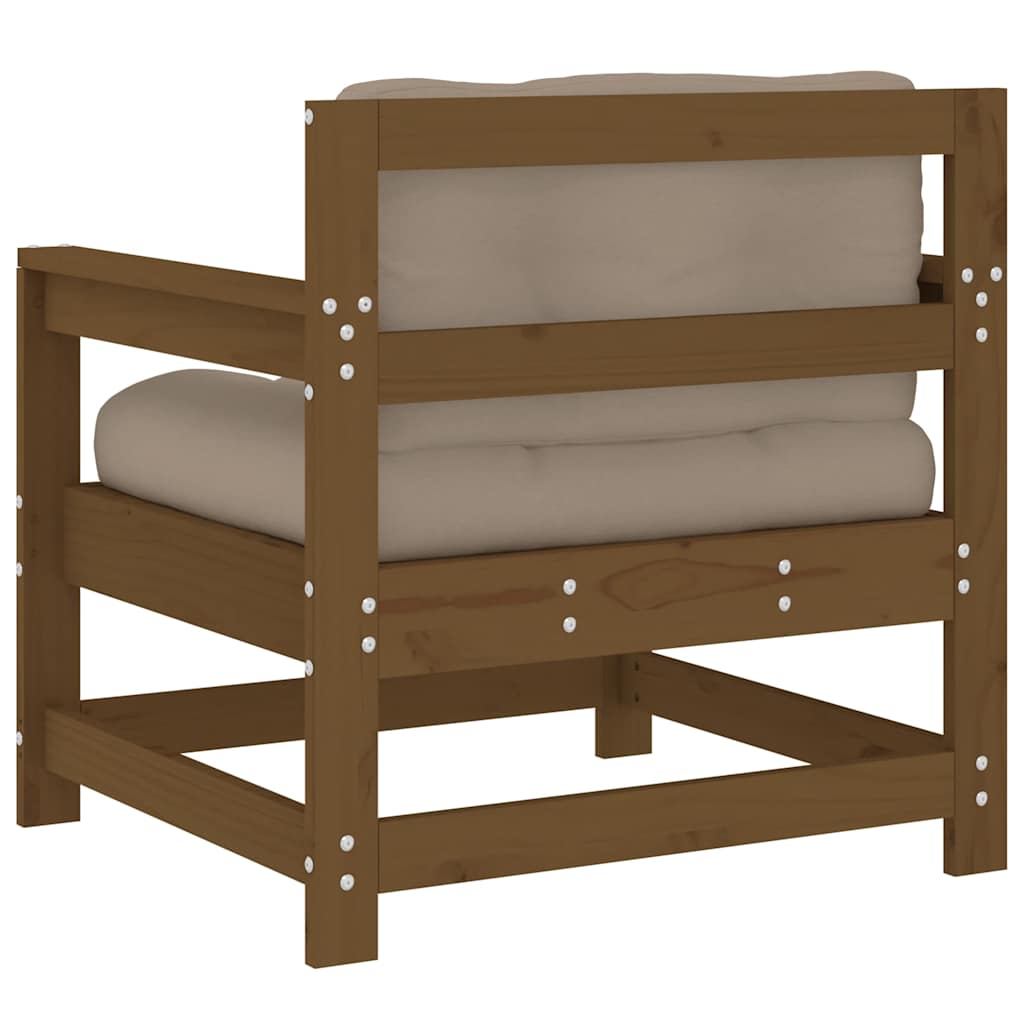 Outdoor Patio Wooden 2pcs Garden Chairs Set With Cushions Pine Wood Frame Seats