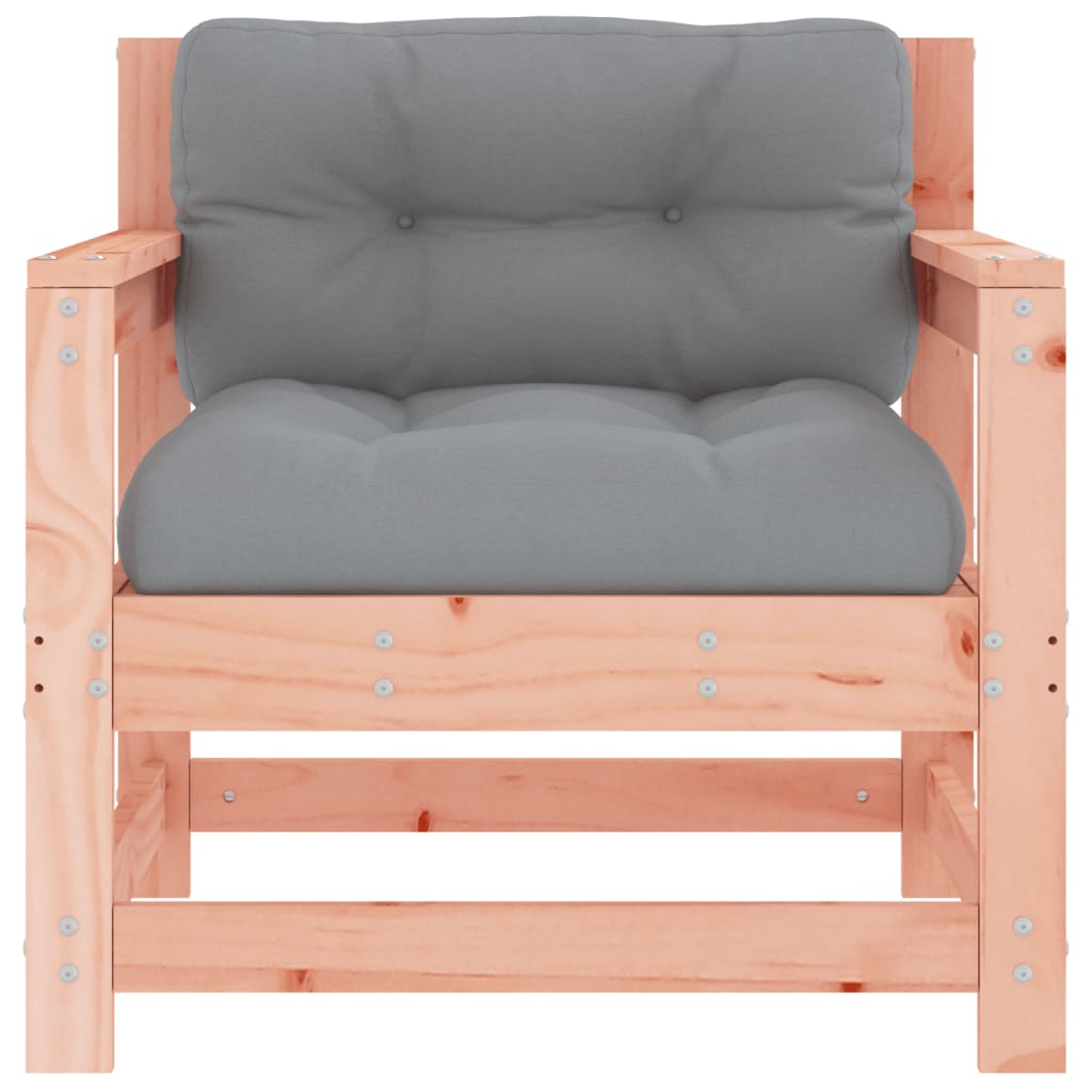 Outdoor Patio Wooden 2pcs Garden Chairs Set With Cushions Pine Wood Frame Seats