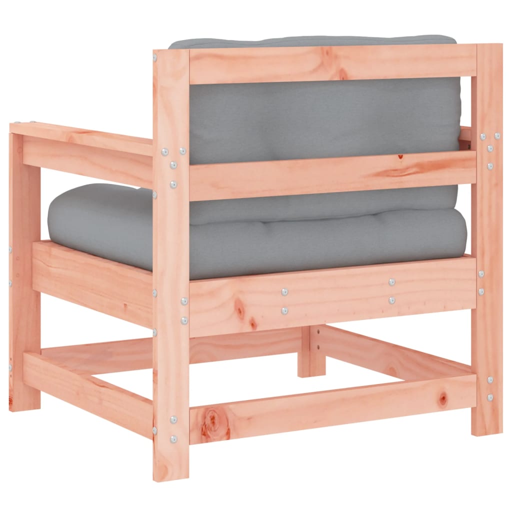 Outdoor Patio Wooden 2pcs Garden Chairs Set With Cushions Pine Wood Frame Seats