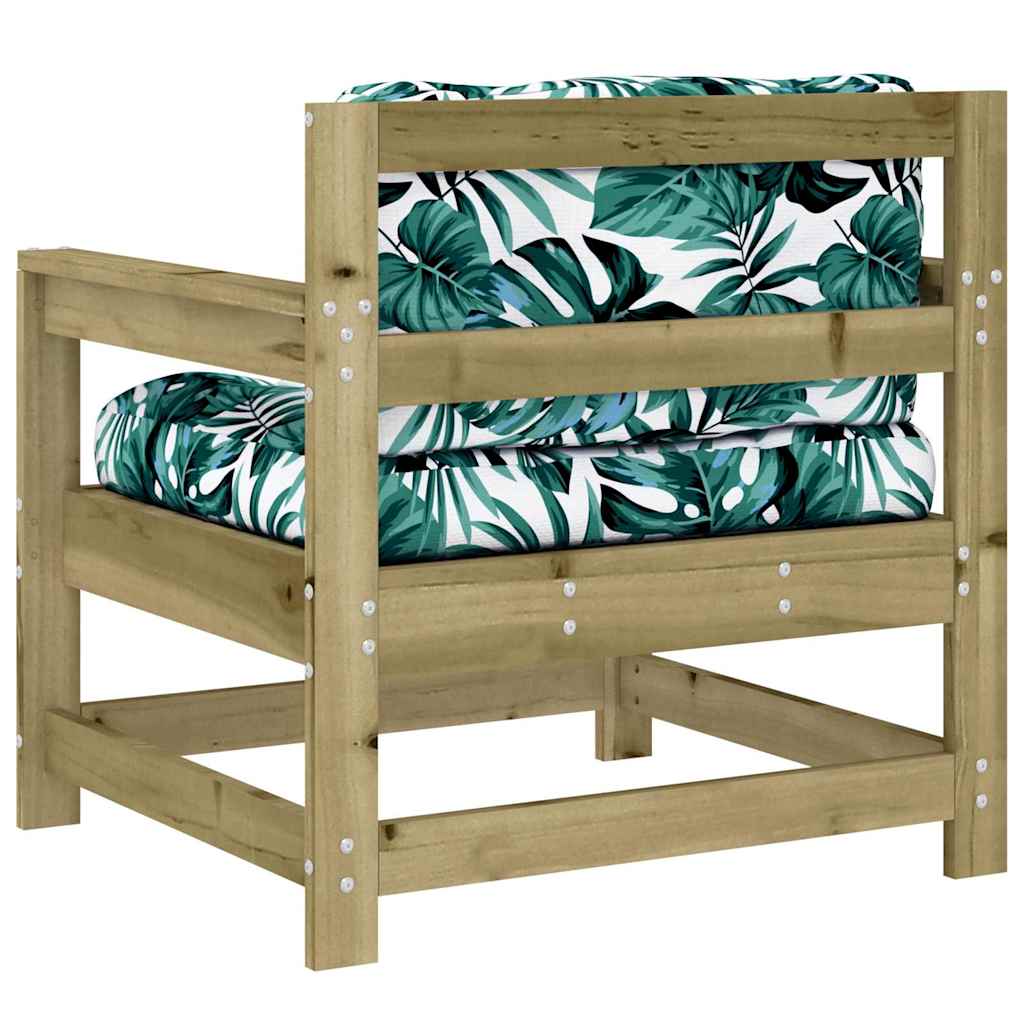 Outdoor Patio Wooden 2pcs Garden Chairs Set With Cushions Pine Wood Frame Seats