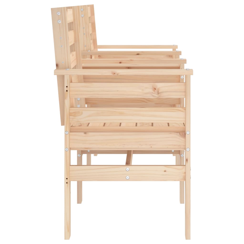 Outdoor Patio Wooden 2-Seater Garden Bench With Table Outside Wood Chairs Seats