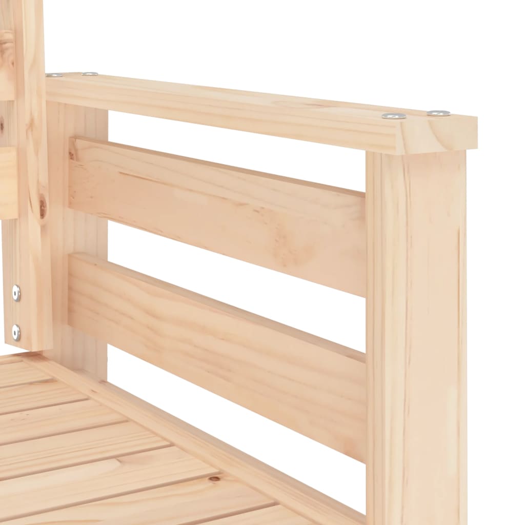 Outdoor Patio Wooden 2-Seater Garden Bench With Table Outside Wood Chairs Seats