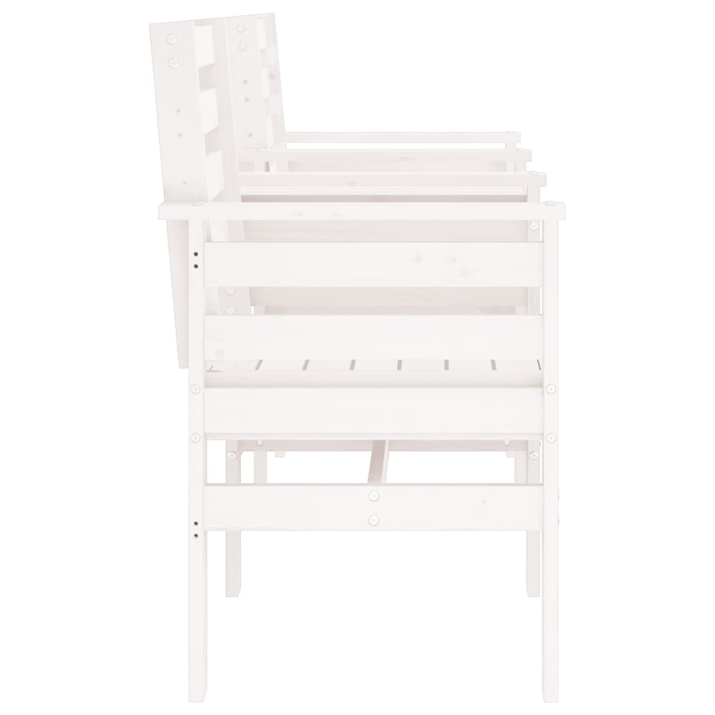 Outdoor Patio Wooden 2-Seater Garden Bench With Table Outside Wood Chairs Seats