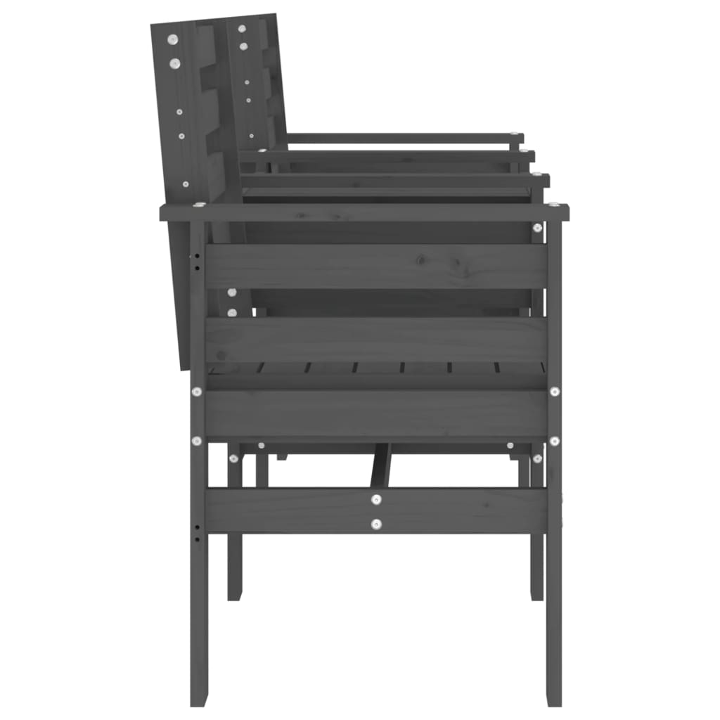Outdoor Patio Wooden 2-Seater Garden Bench With Table Outside Wood Chairs Seats