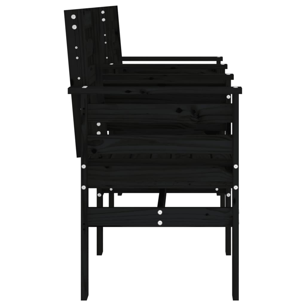 Outdoor Patio Wooden 2-Seater Garden Bench With Table Outside Wood Chairs Seats