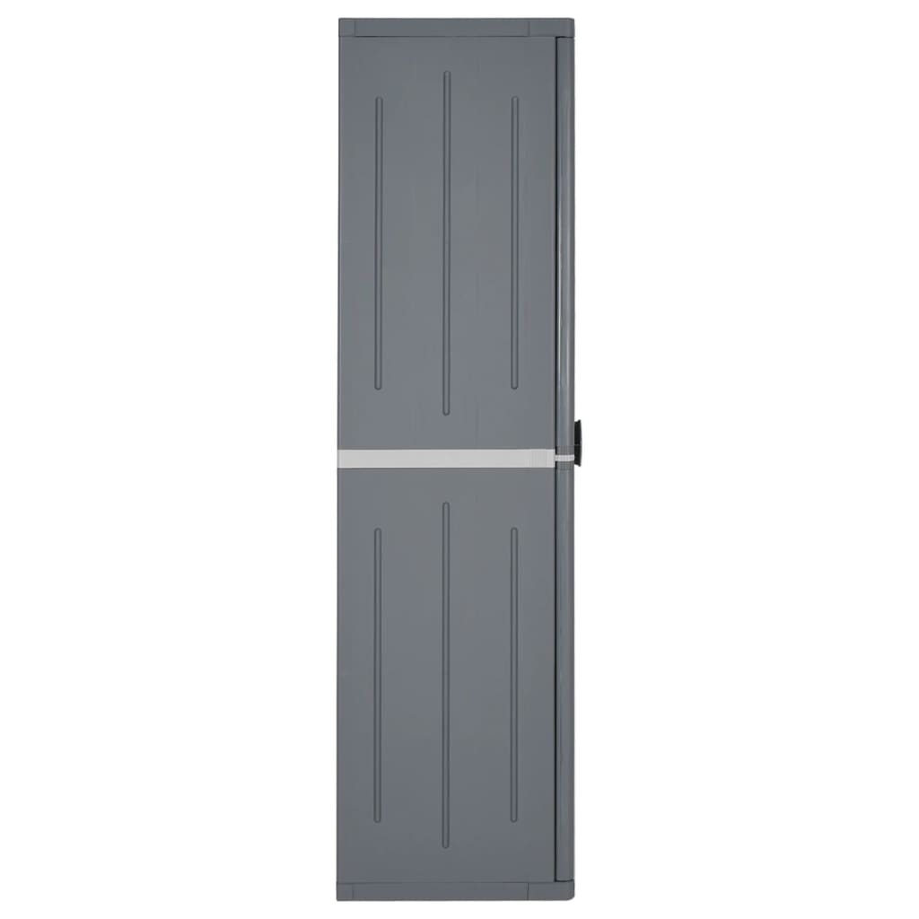Garden Storage Cabinet Grey 65x45x172 cm PP Rattan