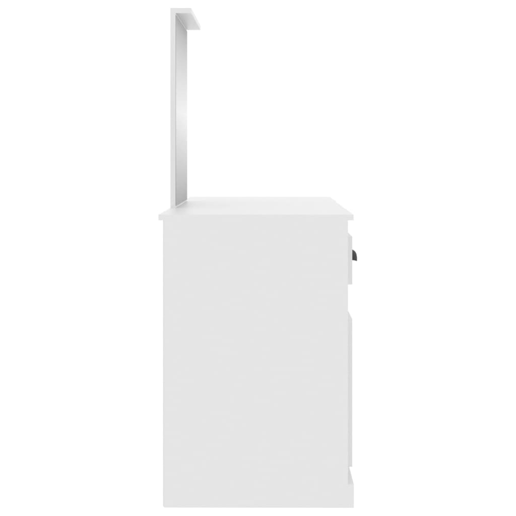 Modern Wooden Large Dressing Table Makeup Vanity Desk With Storage & Mirror