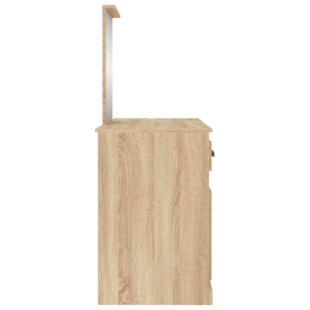 Modern Wooden Large Dressing Table Makeup Vanity Desk With Storage & Mirror